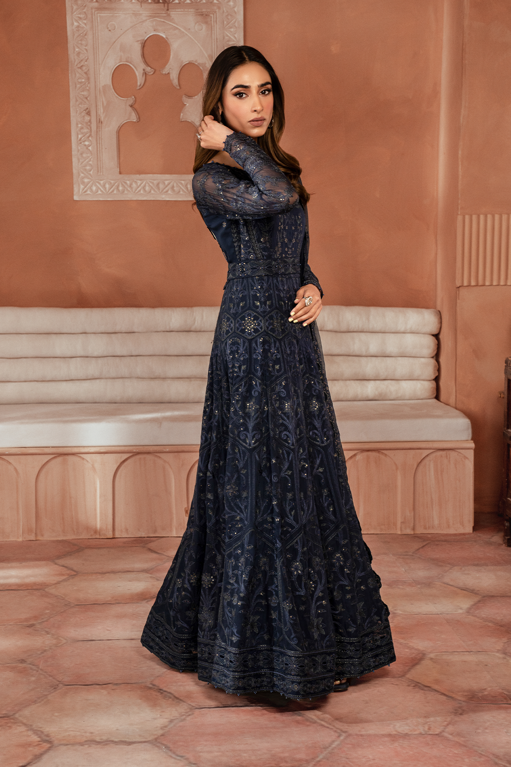 Iznik | Chiffon Kari | ICK-07 Embroidered Chiffon - Pakistani Designer Dress - by Iznik | Type: Bridal - 100% Original at Saira Sultan