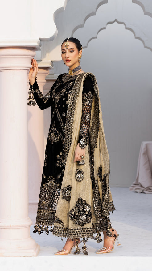 Zebtan | Andaz e Makhmal | ZAM-10 XL Black Velvet