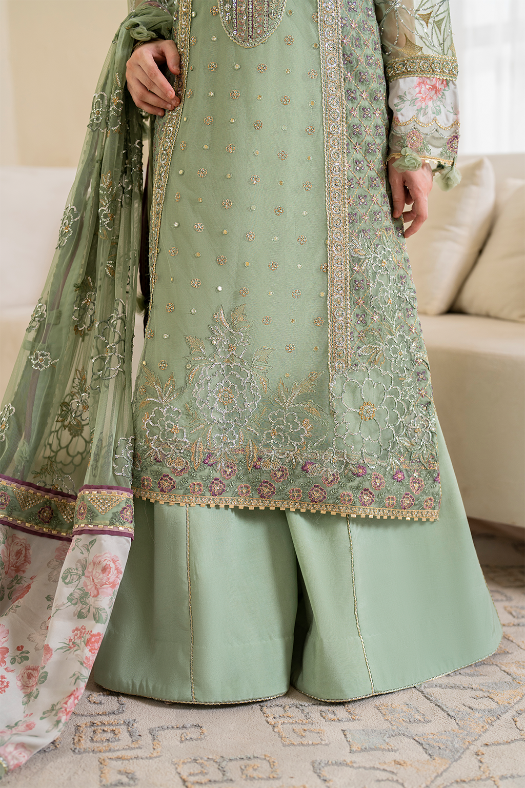 Iznik | Chinnon Chiffon | CC-41 Embroidered Net - Pakistani Designer Dress - by Iznik | Type: Formal - 100% Original at Saira Sultan