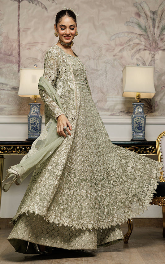 Threads and Motifs | Formal Dresses 25 | Organza Embroidered Maxi With Jacket - Pakistani Designer Dress - by Threads and Motifs - Type : Ladies Clothes - 100% Original at Saira Sultan