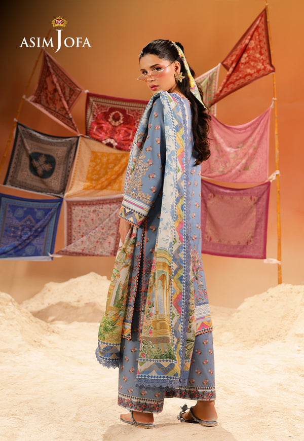Asim Jofa | Summer Rhapsody | AJUBU-11 Printed Embroidered Lawn - Pakistani Designer Dress - by Asim Jofa - Type : Ladies Clothes - 100% Original at Saira Sultan