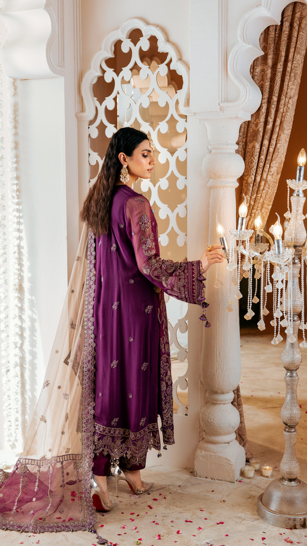 Zebtan | Zircon Wedding Formals | AFREEN ZQ-08 S Purple Chiffon