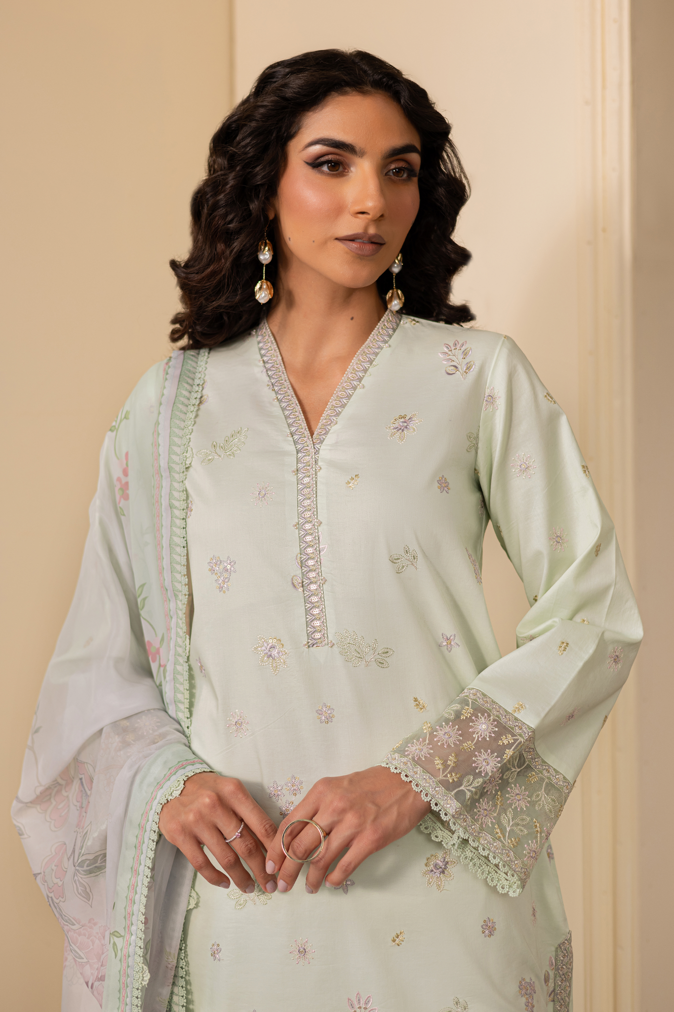 Seran | Nayab Eid Lawn | ABEER L Pastel Mint Lawn