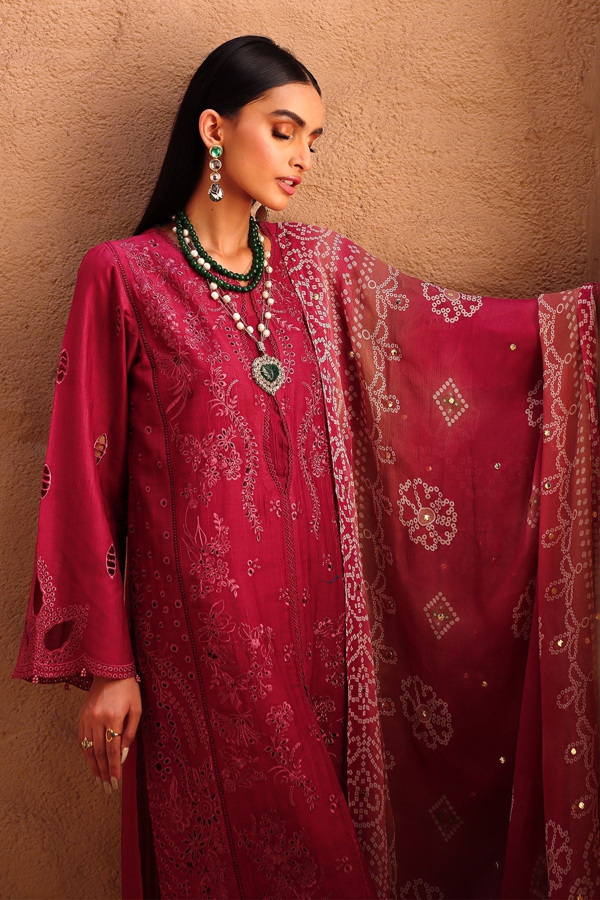 Nureh | Bazaar Lawn | NE-158 L Maroon Lawn