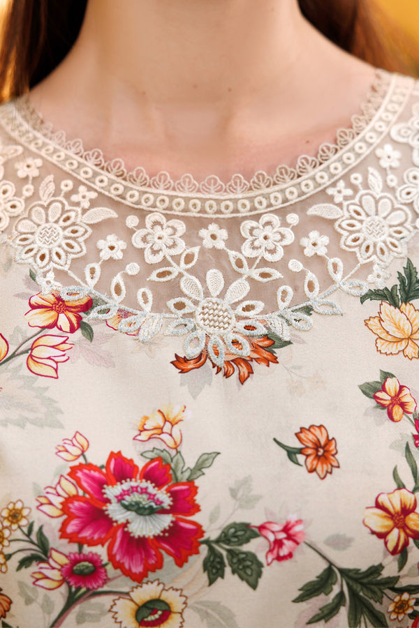 Farasha | Printed Essentials | Ivory Dusk M Ivory Lawn