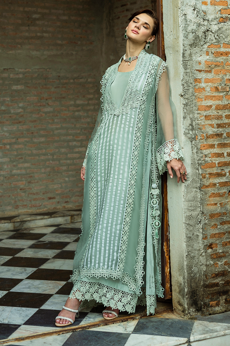 Mushq | Euphoria Eid Pret | Brittany XL Mint Medium Organza