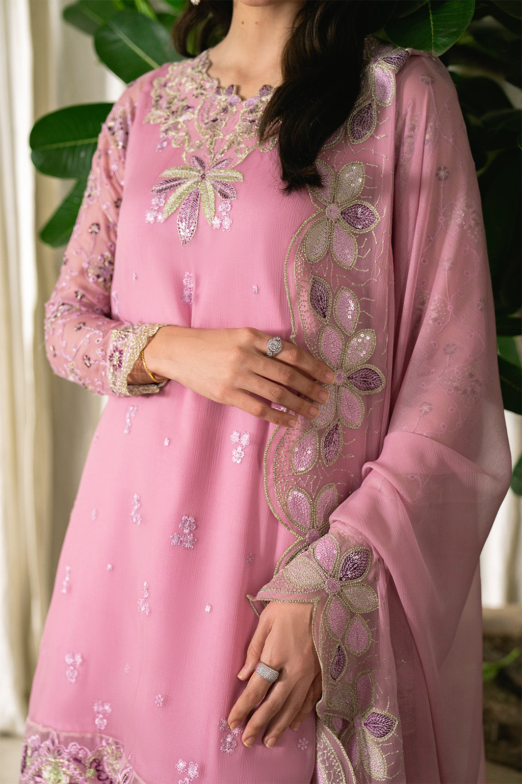 Neeshay | Ready to Wear Chiffon | RTW-CHFN-01 LILAC - Pakistani Designer Dress - by Neeshay - Type : Ladies Clothes - 100% Original at Saira Sultan