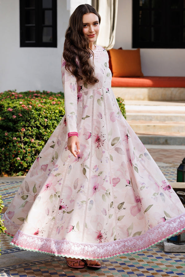 Farasha | Printed Essentials | Pink Bloom L Pale Pink Lawn