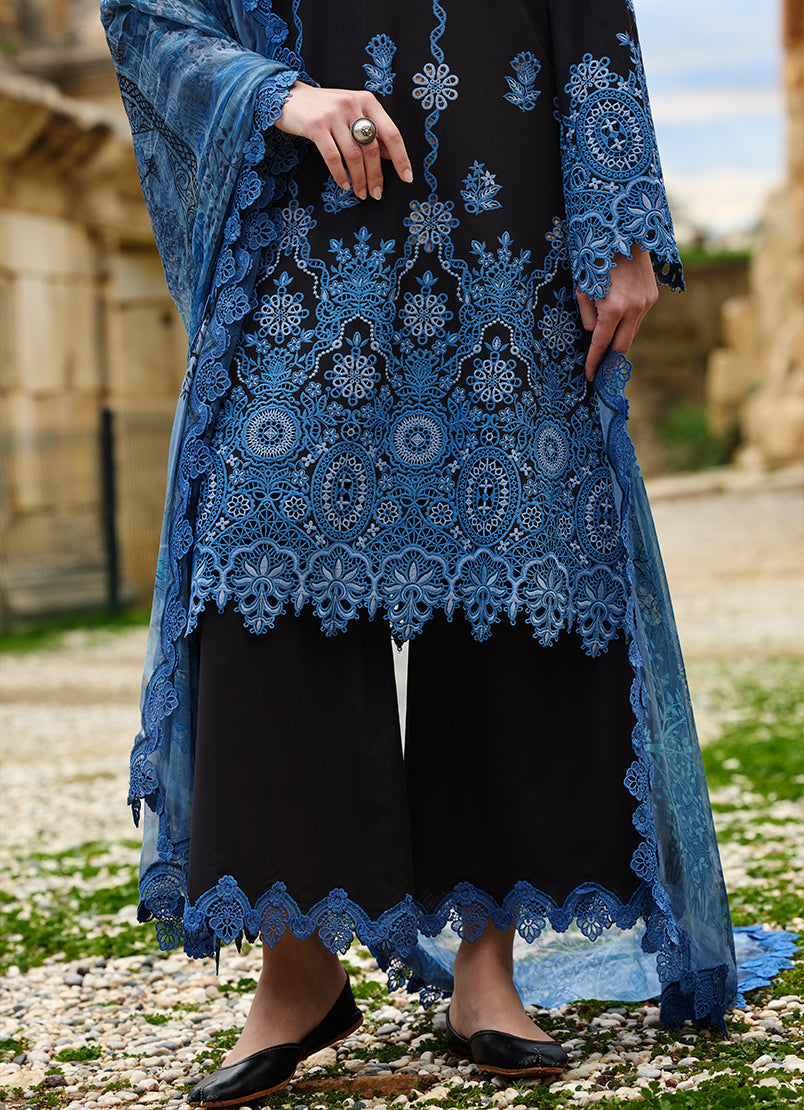 Image | Lawnkari 25 | Hala M Black Cotton Lawn
