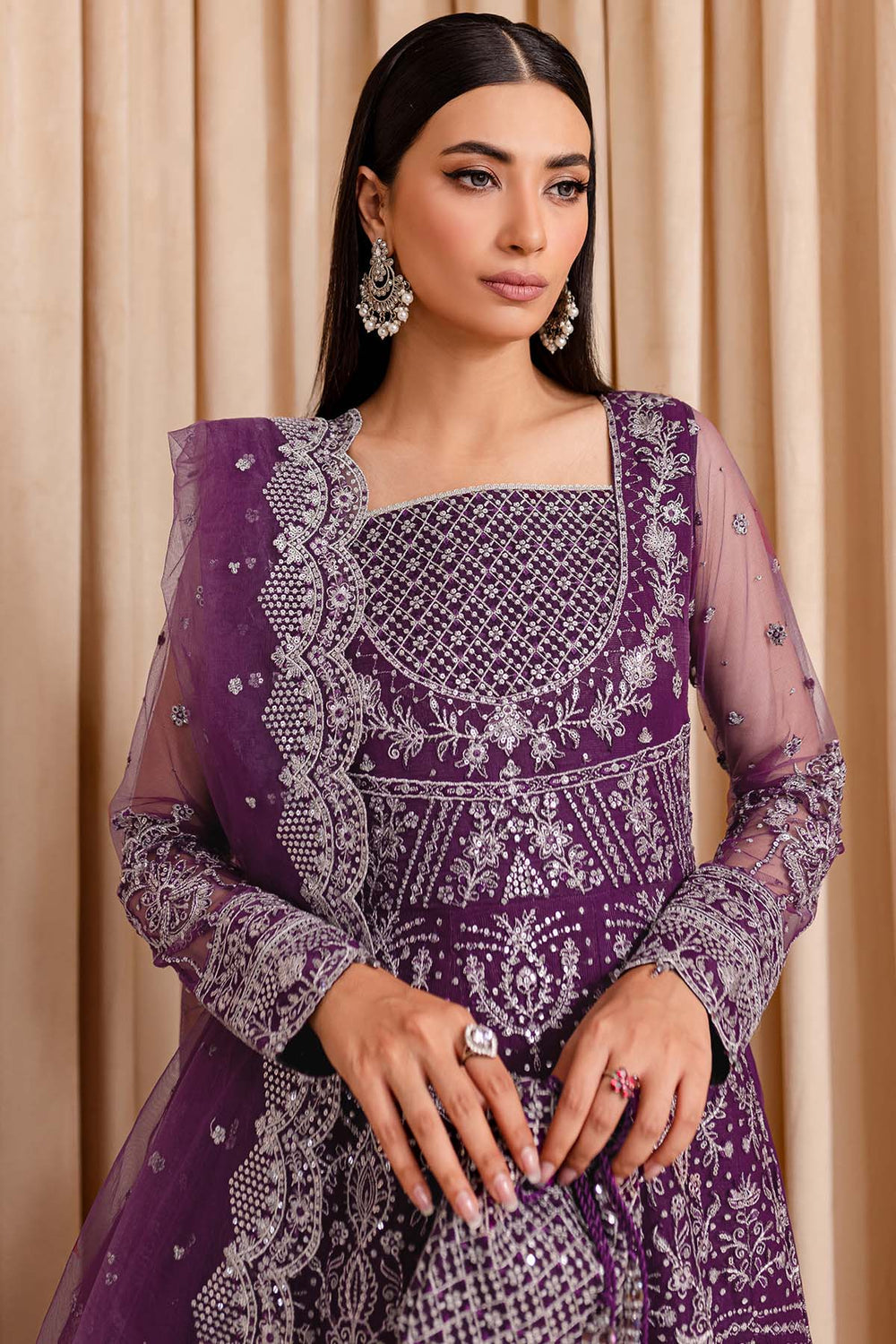 Farasha | Lumiere Formals | Plum Passion - Pakistani Designer Dress - by Farasha | Type: Bridal - 100% Original at Saira Sultan