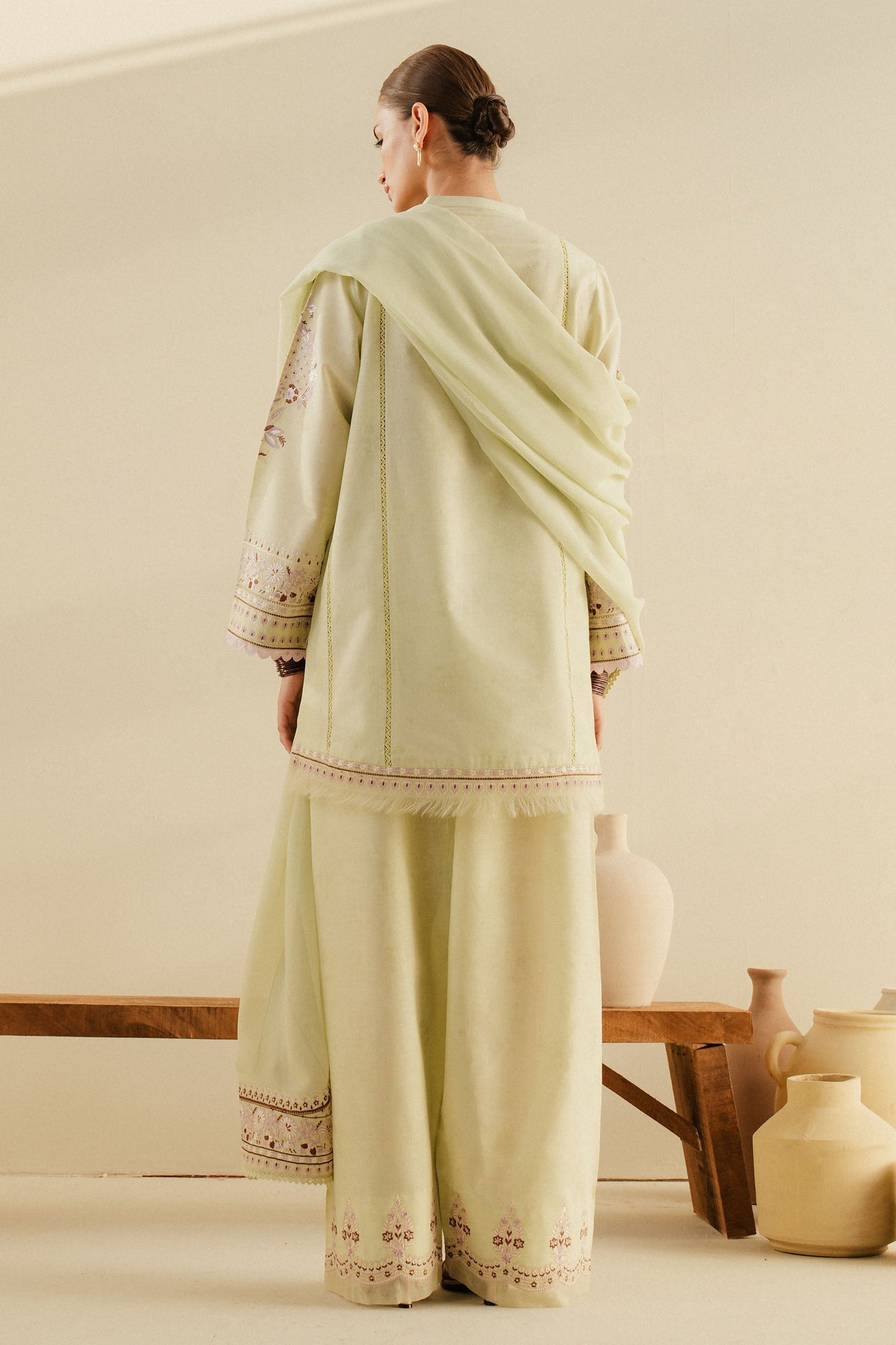 Zara Shahjahan | Eid Pret 25 | CR25P0229 S Cream Dobby