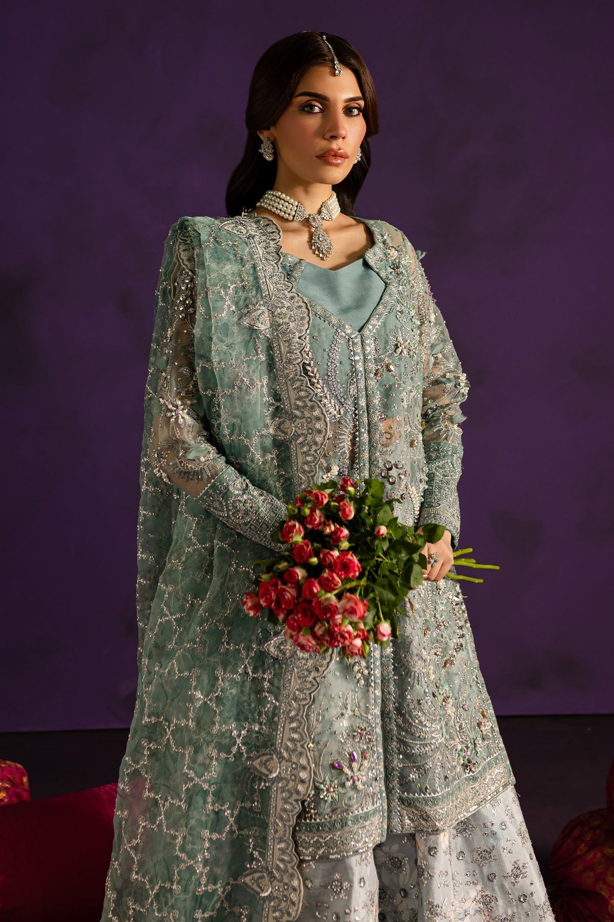 Nureh | Wedding Formals 24 | FP-146 L Ice Blue Organza