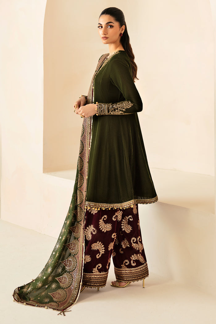 Jazmin | Velvet Edit 24 | VF-2029 XL Dark Mehndi Velvet