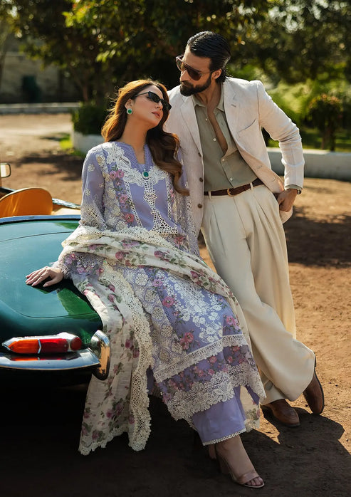 Kahf Premium | Luxury Lawn 25 | KLR-01 Maeve XS Denim Blue Lawn