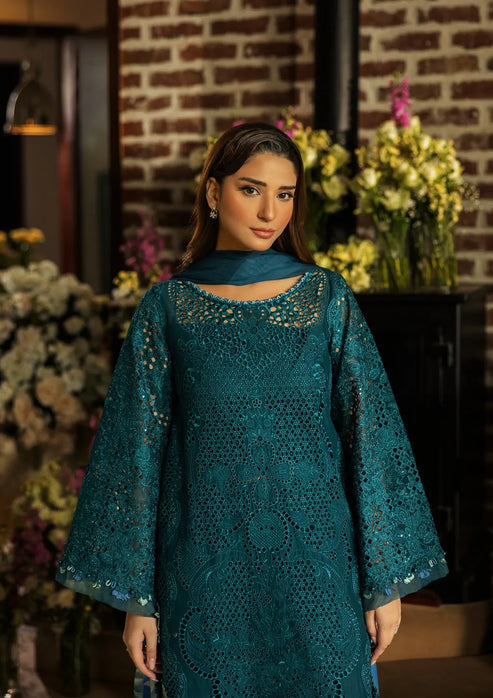 Kahf Premium | Luxury Lawn 25 | KLR-06 Whimsy M Teal Green Lawn