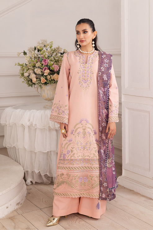 Maryum N Maria | Mira Luxury Lawn | AFSOUN - FS50096 XS Peach Pink Lawn