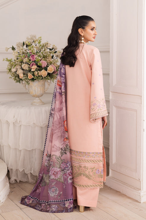Maryum N Maria | Mira Luxury Lawn | AFSOUN - FS50096 S Peach Pink Lawn