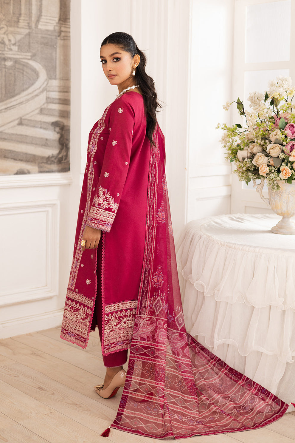 Maryum N Maria | Mira Luxury Lawn | NARGES - FS50108 S Carmine Lawn