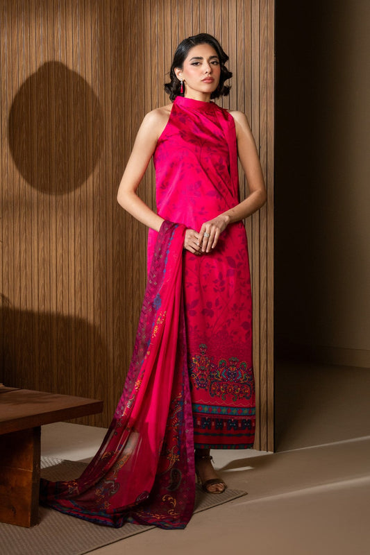 Maryum N Maria | Nazm Collection | FABLE - MS50456 XS Carrot Pink Silk