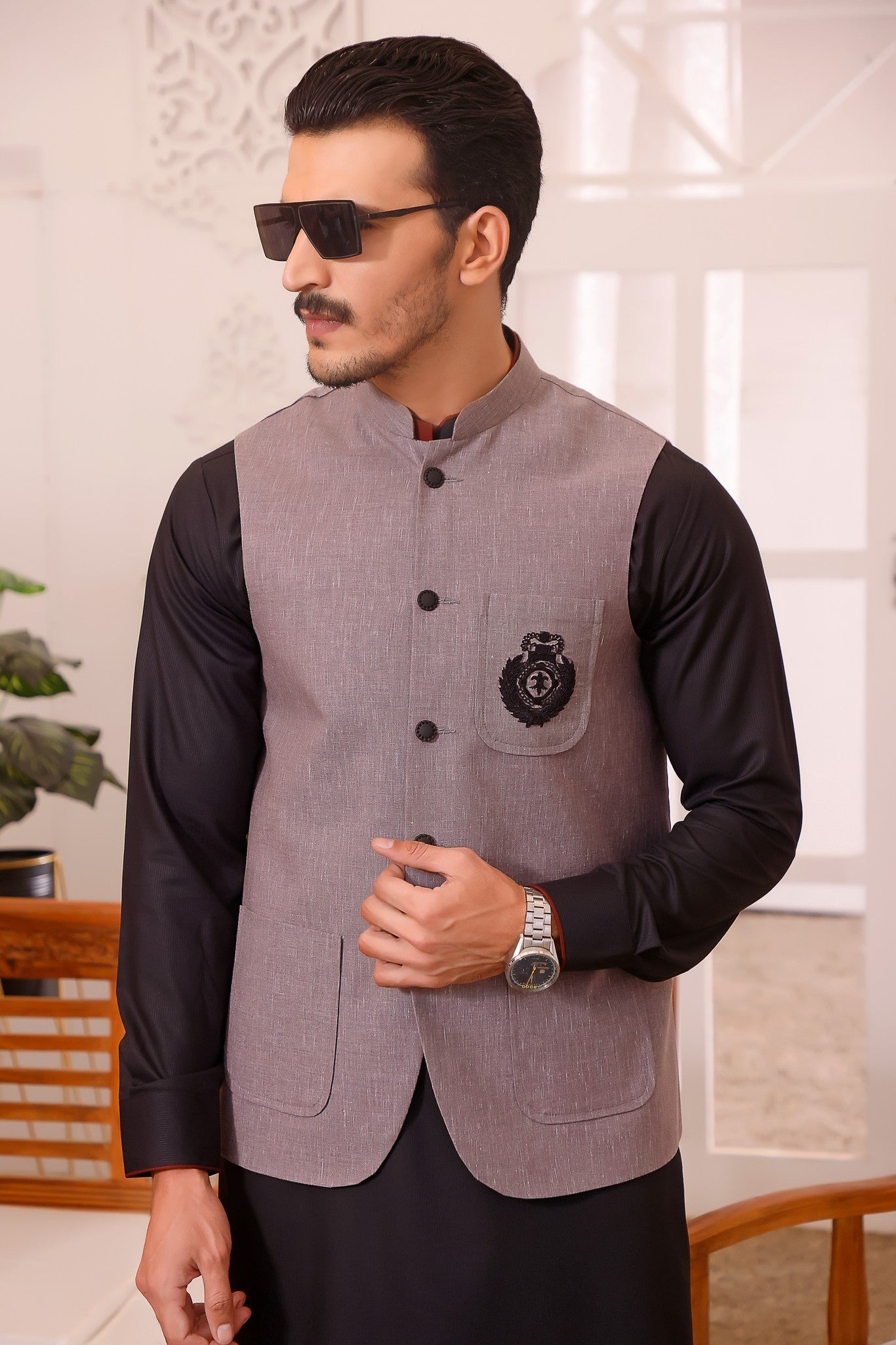 TGM | Men Fancy Wedding | Ash Gray (3 Piece) Large