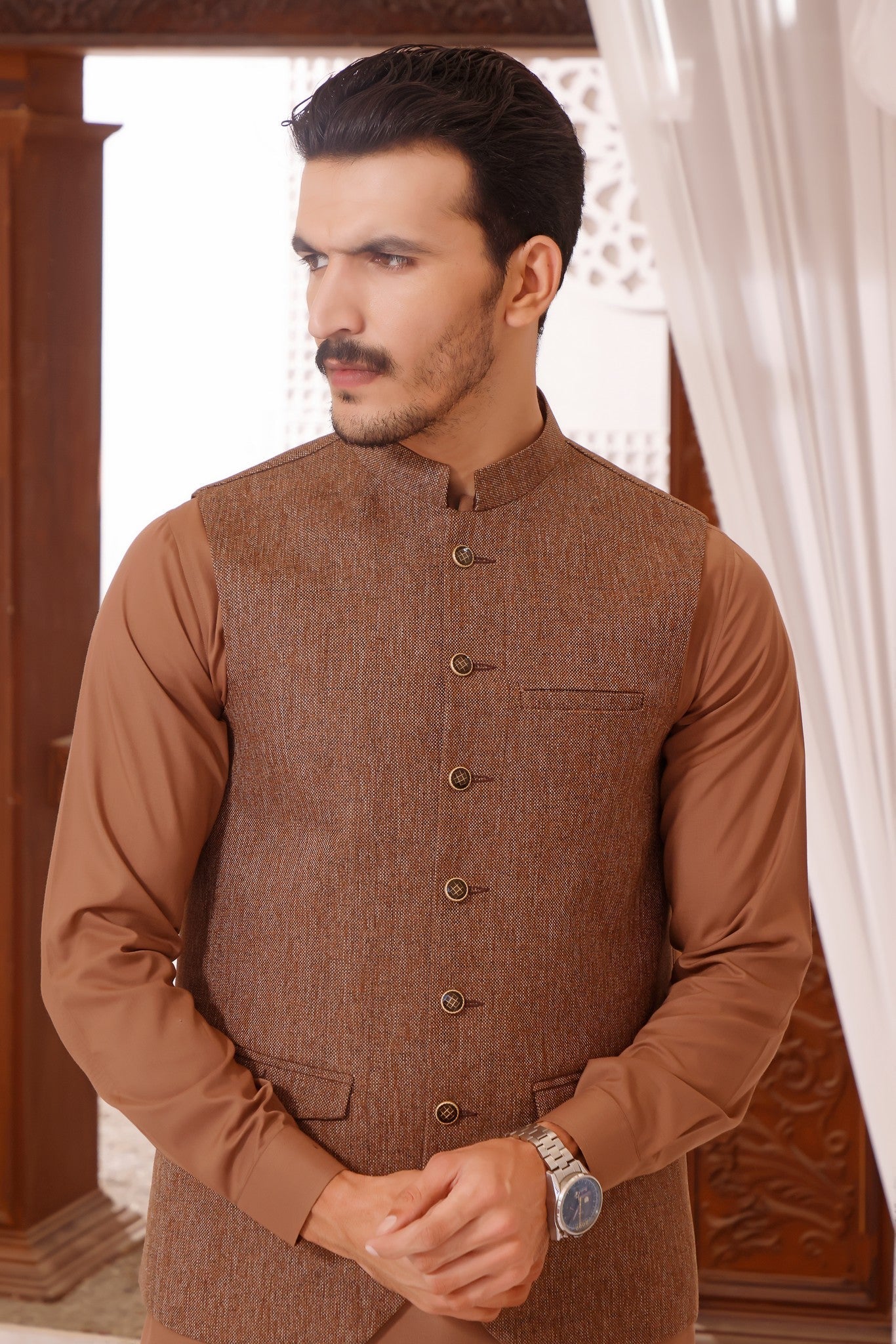 TGM | Men Fancy Wedding | Feather Brown (3 Piece) X-Large