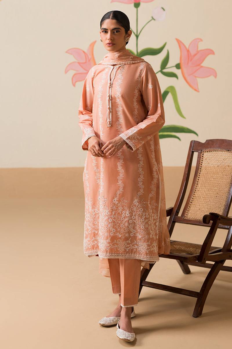 Cross Stitch | Chikankari Lawn Collection | P-03 - Pakistani Designer Dress - by Cross Stitch | Type: Luxury - 100% Original at Saira Sultan