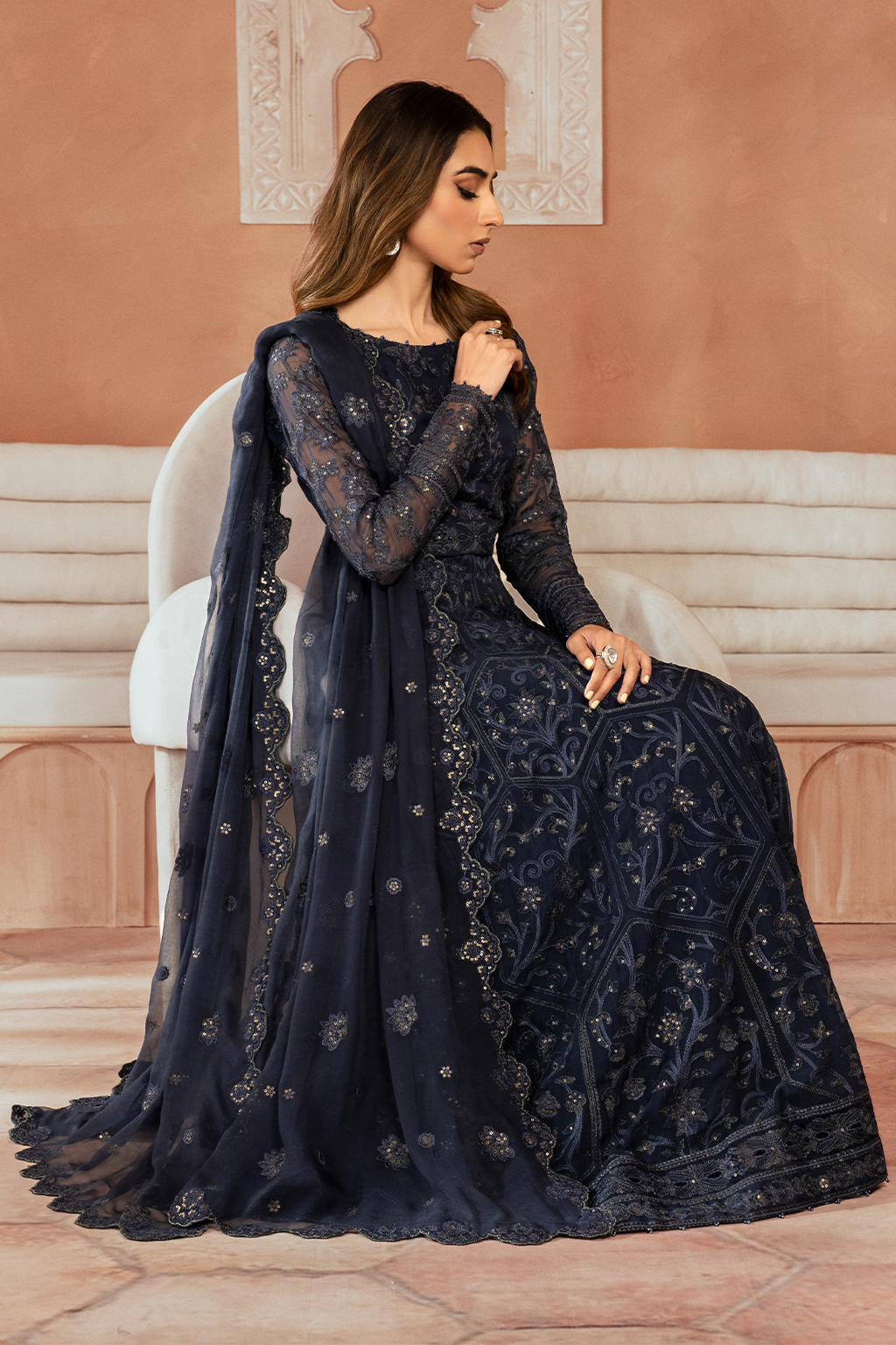 Iznik | Chiffon Kari | ICK-07 Embroidered Chiffon - Pakistani Designer Dress - by Iznik | Type: Bridal - 100% Original at Saira Sultan