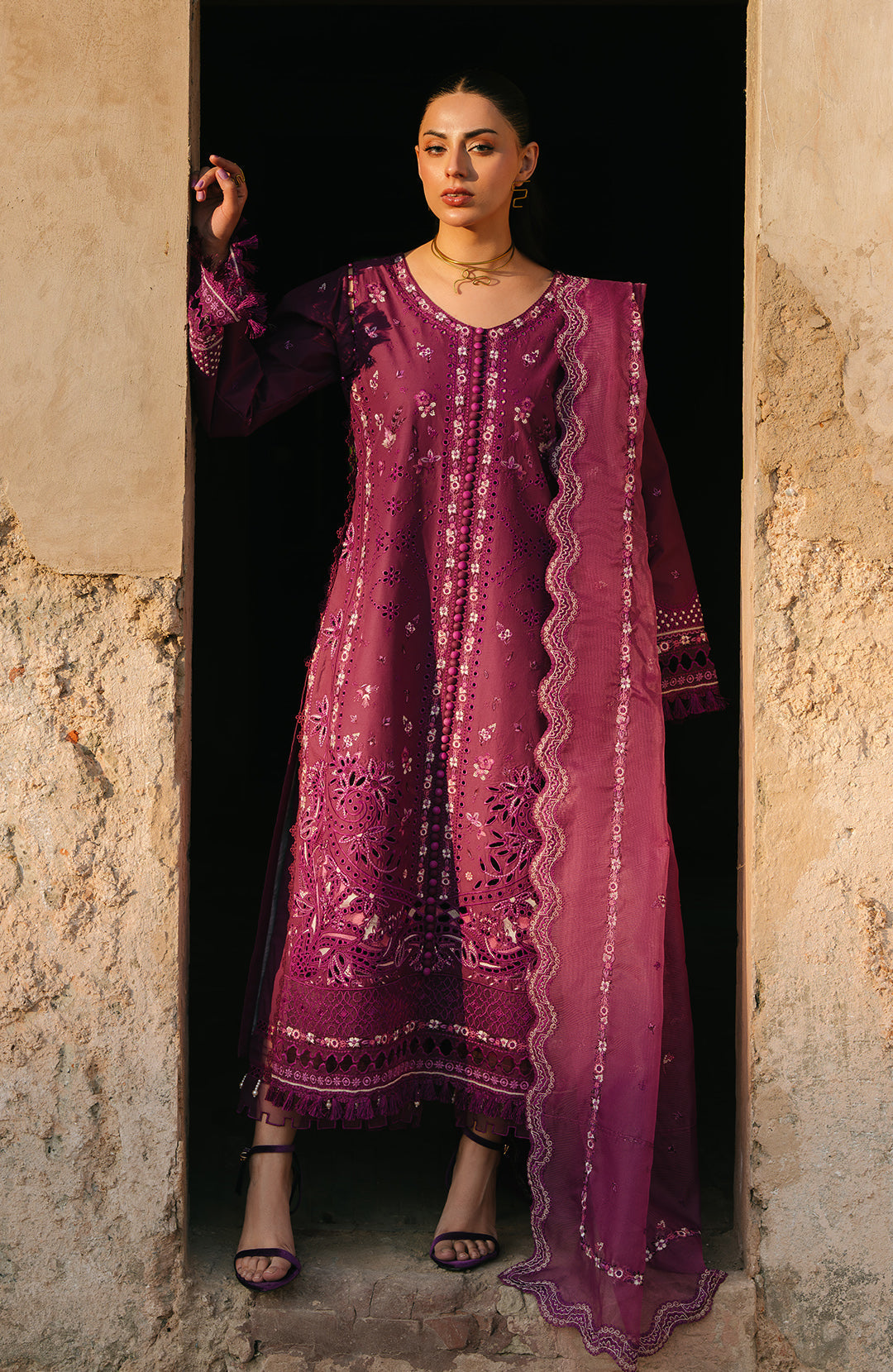 Fiona | Sarang Lawn 25 | Feride S Wine Lawn