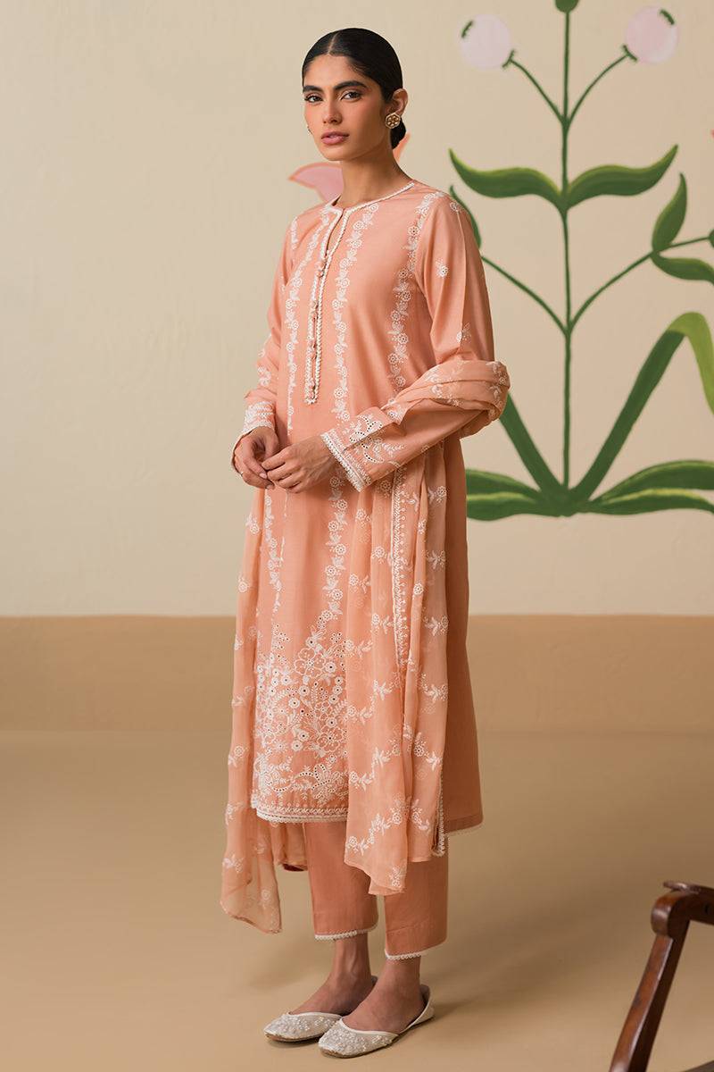 Cross Stitch | Chikankari Lawn Collection | P-03 - Pakistani Designer Dress - by Cross Stitch | Type: Luxury - 100% Original at Saira Sultan