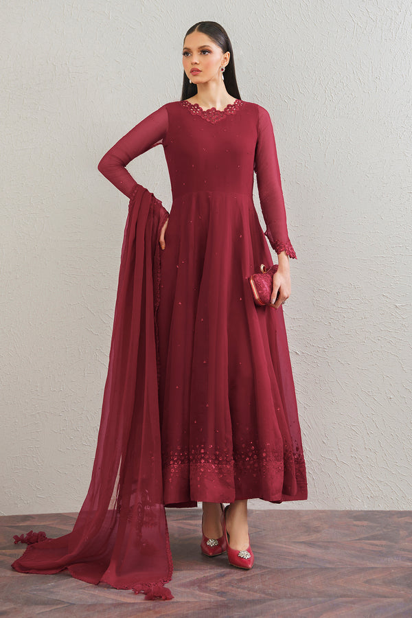 Baroque | Luxury Pret 25 | EMBROIDERED CHIFFON FROCK PR-901 - Pakistani Designer Dress - by Baroque - Type : Ladies Clothes - 100% Original at Saira Sultan