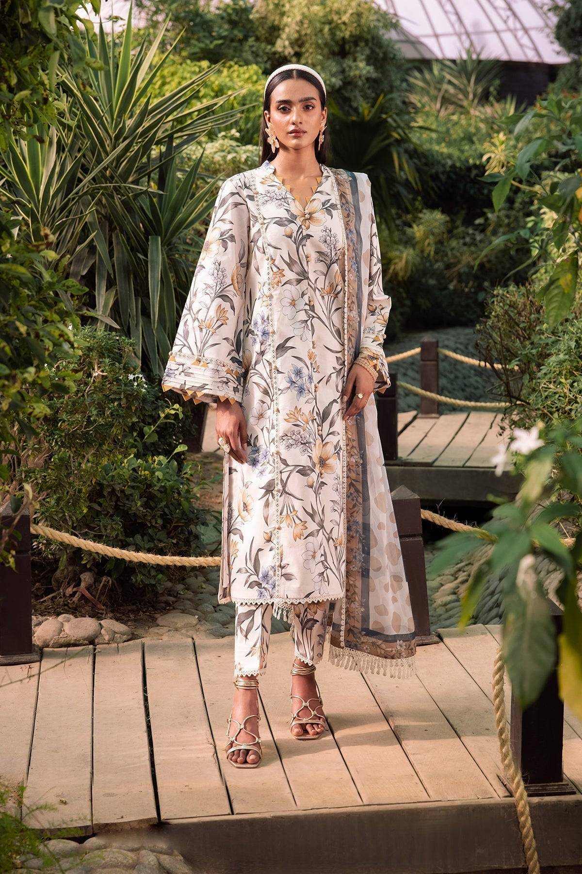 Alizeh | Sheen Lawn Prints 24 | GARDENIA - Pakistani Designer Dress - by Alizeh | Type: Casuals - 100% Original at Saira Sultan