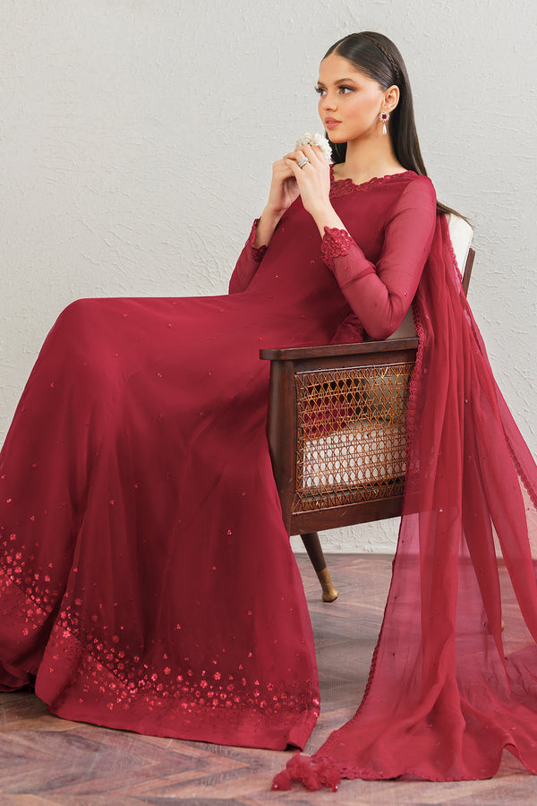 Baroque | Luxury Pret 25 | EMBROIDERED CHIFFON FROCK PR-901 - Pakistani Designer Dress - by Baroque - Type : Ladies Clothes - 100% Original at Saira Sultan