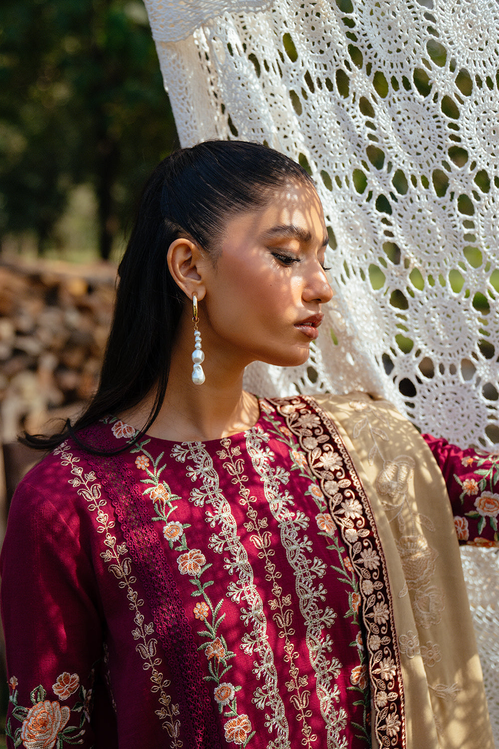 Saira Rizwan | Winter 2024 | SANSA-SRW24-09 M Hot Pink Khaddar