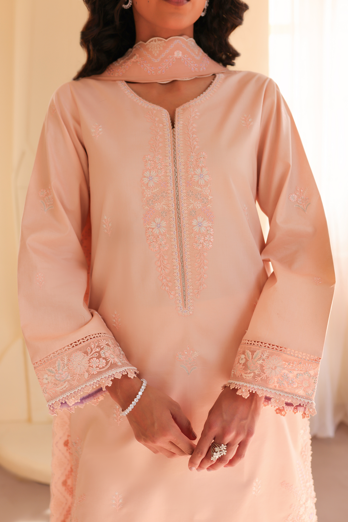 Seran | Nayab Eid Lawn | IZZA L Pale Peach Lawn