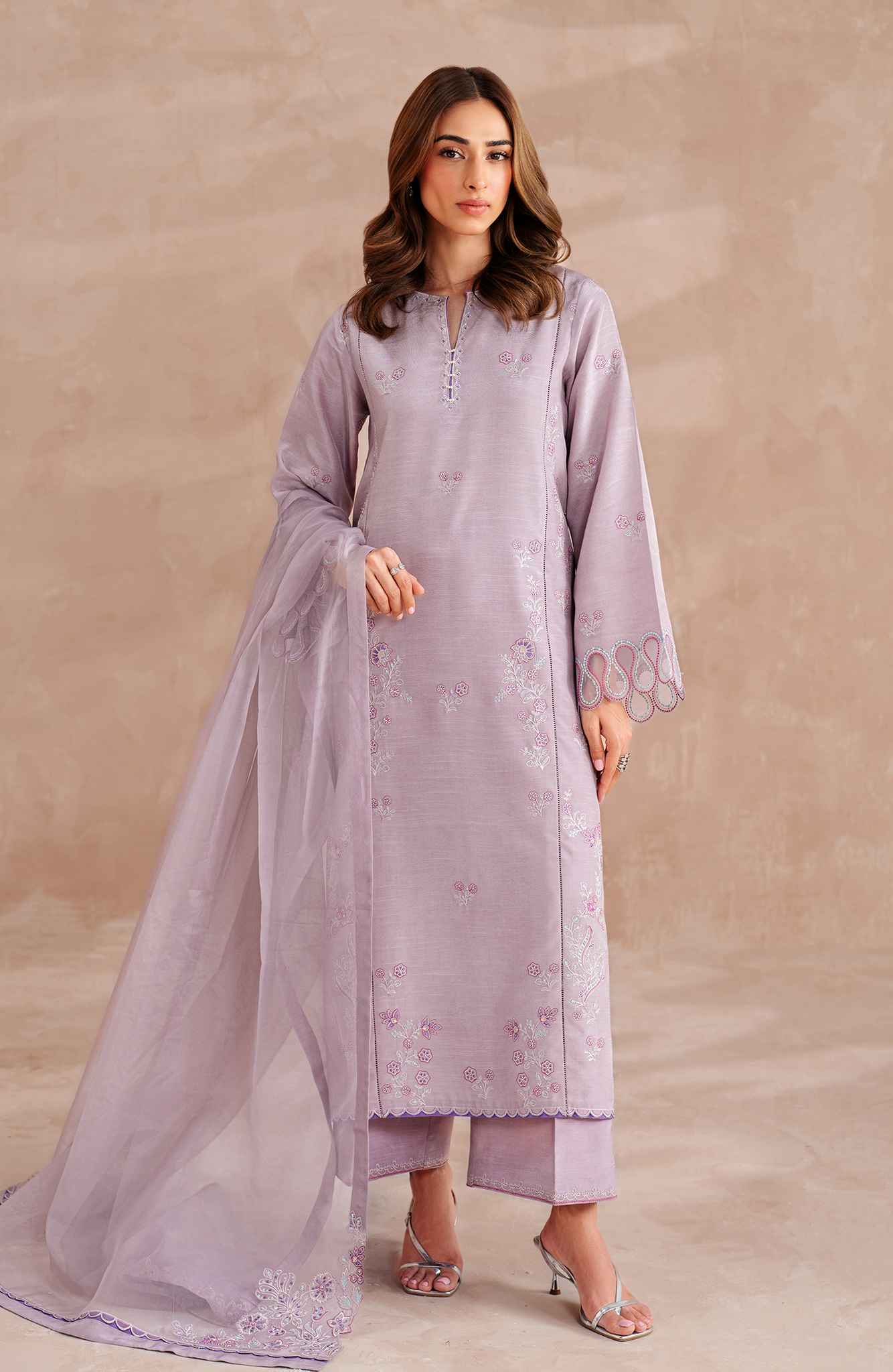 Seran | Eid Luxe Pret 25 | AUSET L Lilac Raw Silk