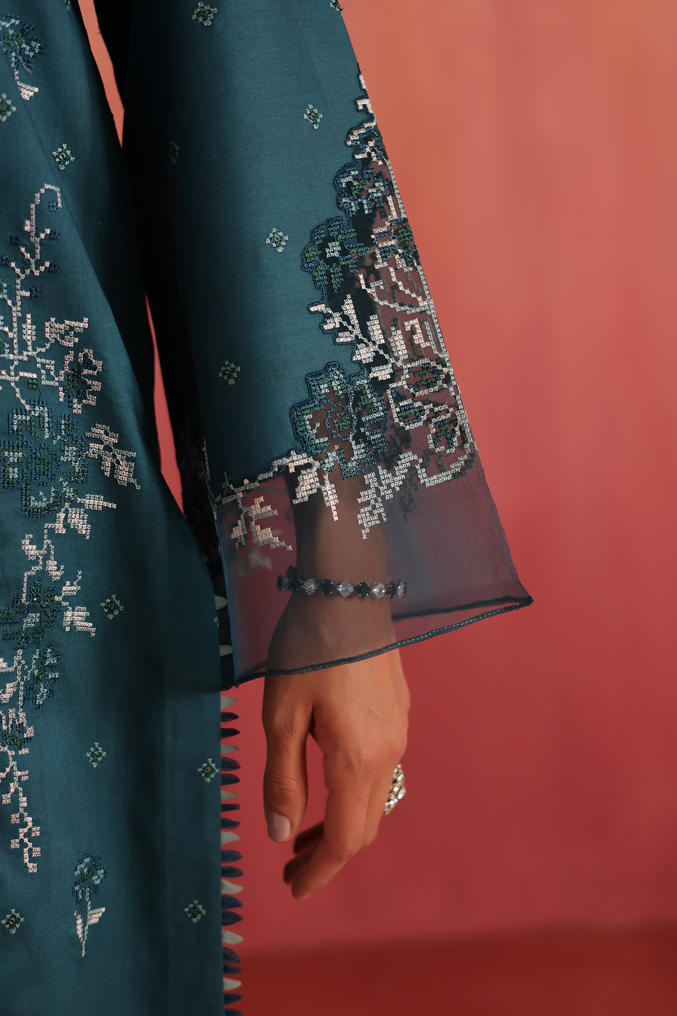 Seran | Nayab Eid Lawn | TIA Custom Size Teal Green Lawn