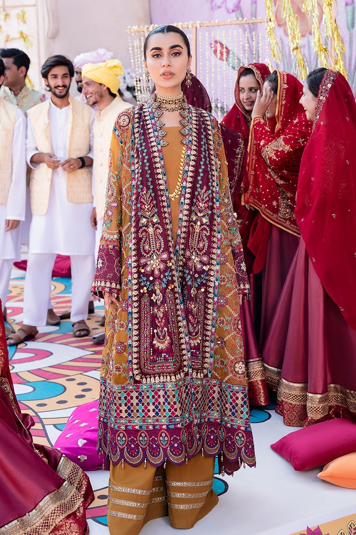 Nureh | Jhoomro Wedding Formals | Gulshan Shirt - Pakistani Designer Dress - by Nureh | Type: Bridal - 100% Original at Saira Sultan