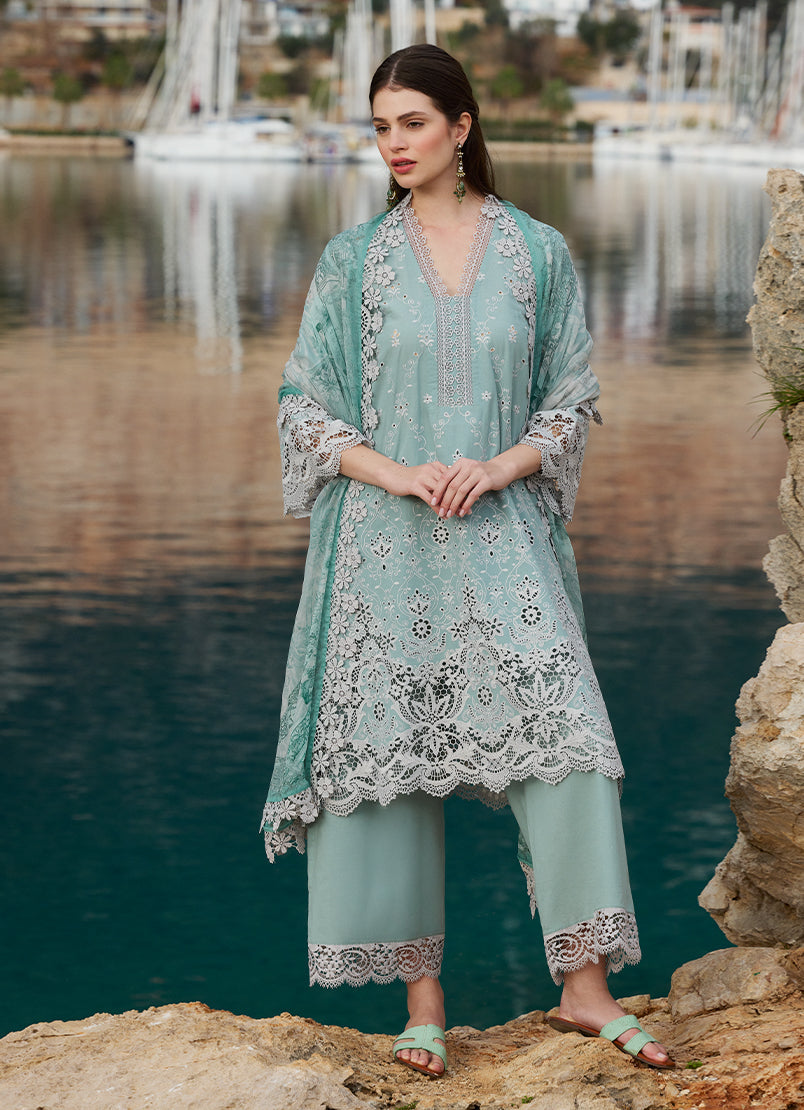 Image | Lawnkari 25 | Selin XS Jade Green Cotton Lawn