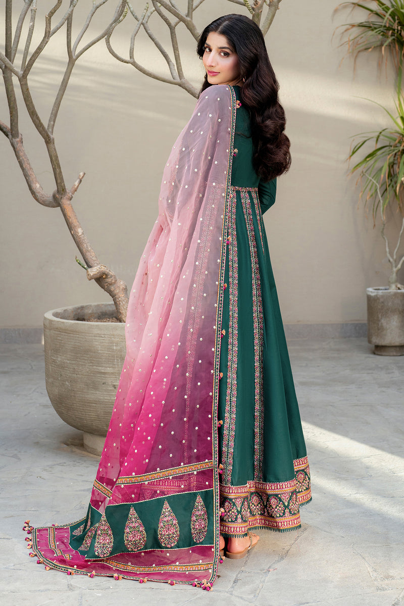 Jazmin | Shahkaar Luxury Lawn 25 | SL25-D1 S Bottle Green Lawn