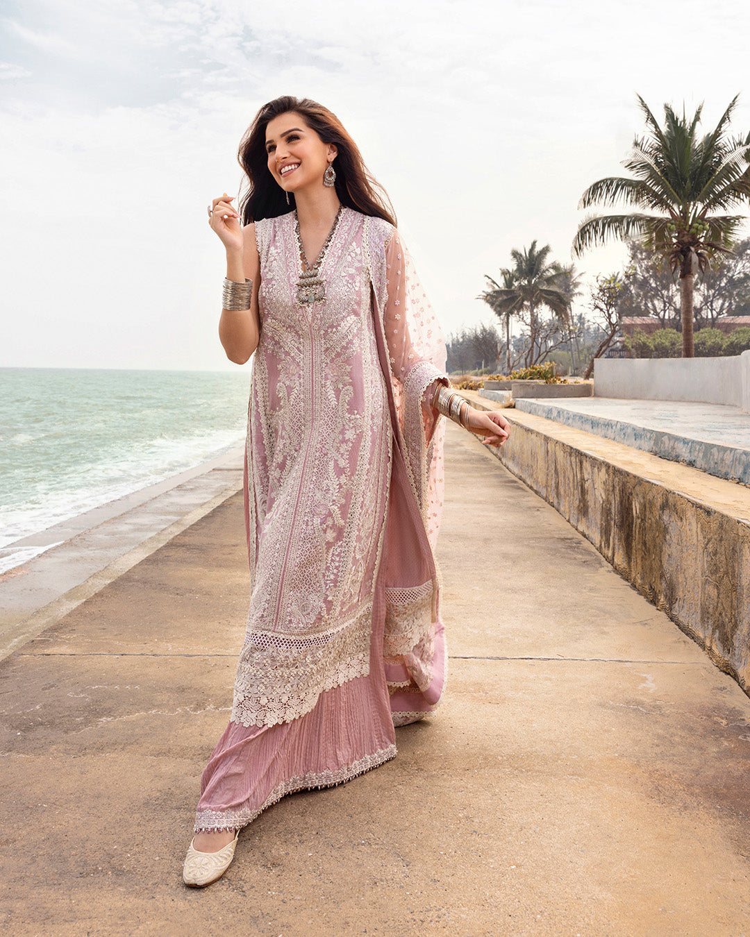 Faiza Saqlain | Zinnia Lawn 25 | Amaryllis S Powder Pink Lawn