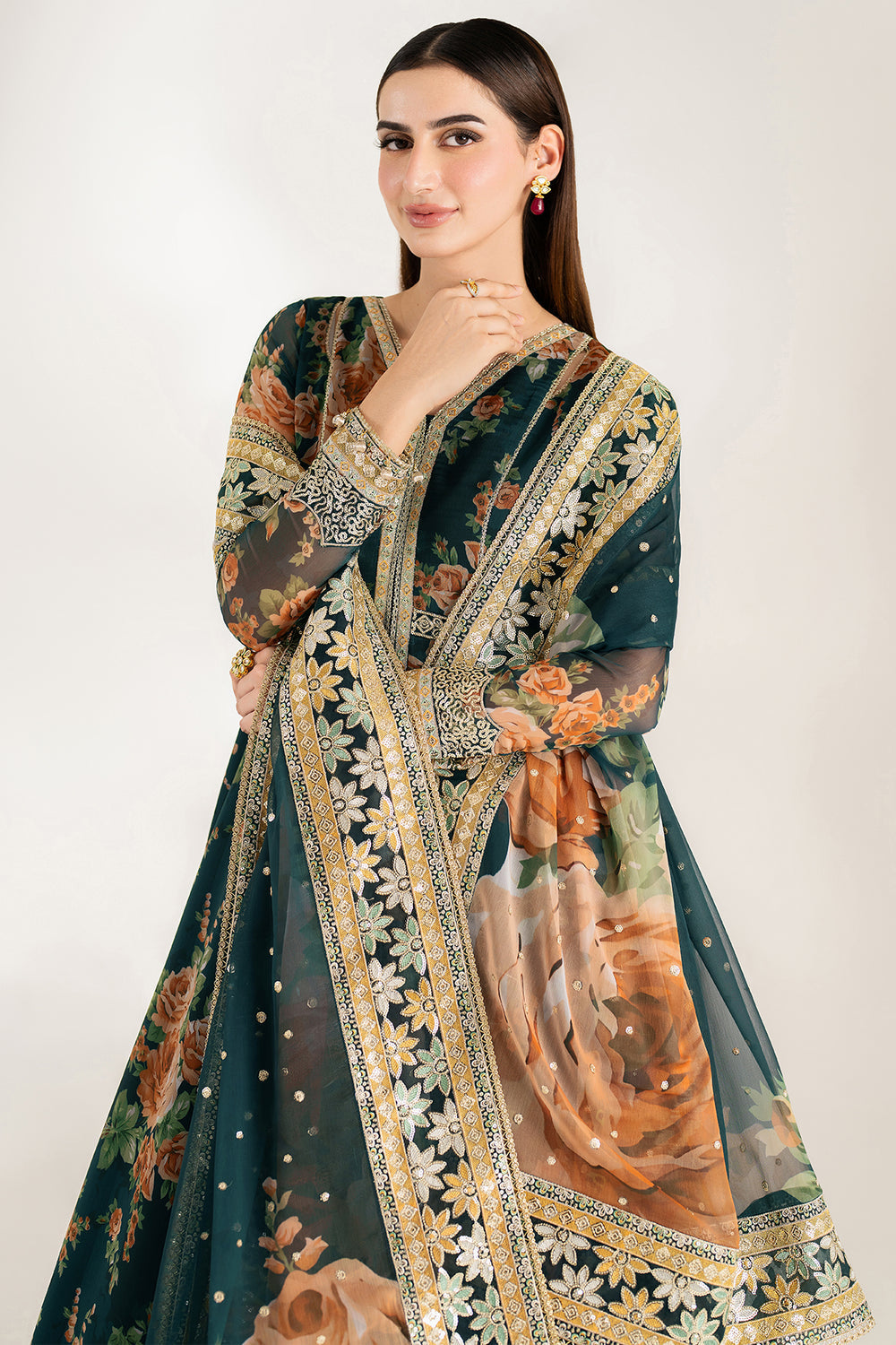 Farasha | Fiorella Formals | Teal Passion - Pakistani Designer Dress - by Farasha - Type : Ladies Clothes - 100% Original at Saira Sultan