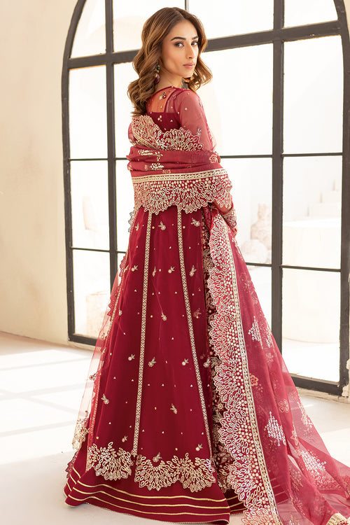 Farasha | Lu Zella Premium Formals 25 | Carmine Allure - Pakistani Designer Dress - by Farasha - Type : Ladies Clothes - 100% Original at Saira Sultan