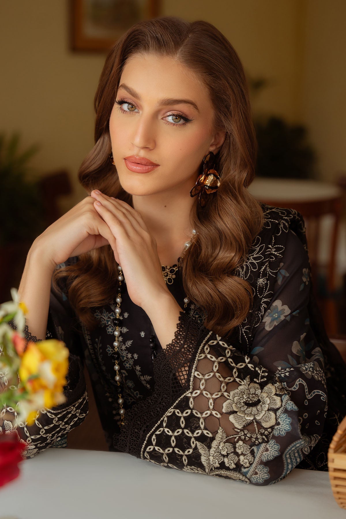 Nureh | Maya Swiss Lawn | NS-151 M Black Lawn