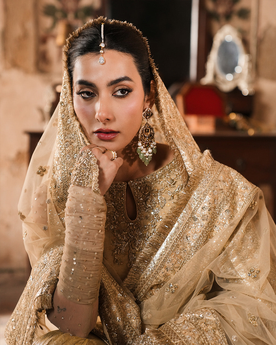 Faiza Saqlain | Zimmal Formals | Camillie XL Gold Kundan Zari