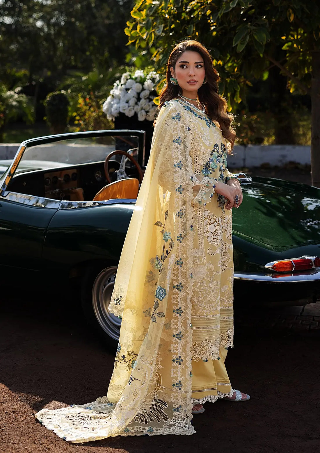 Kahf Premium | Luxury Lawn 25 | KLR-03 Sasha S Lemon Yellow Lawn