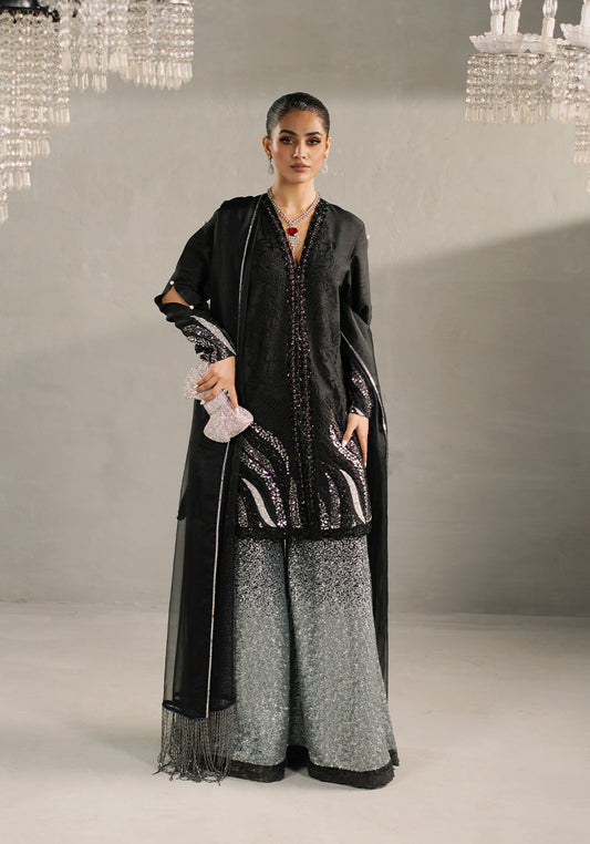 Zarqash | Silk Edit | ZQS 022 LEILA S Black Raw Silk