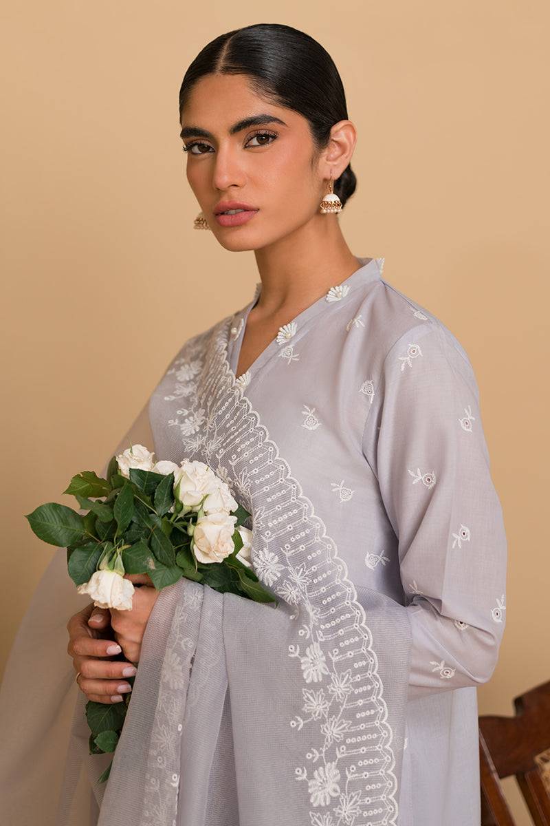 Cross Stitch | Chikankari Lawn Collection | P-05 - Pakistani Designer Dress - by Cross Stitch | Type: Luxury - 100% Original at Saira Sultan