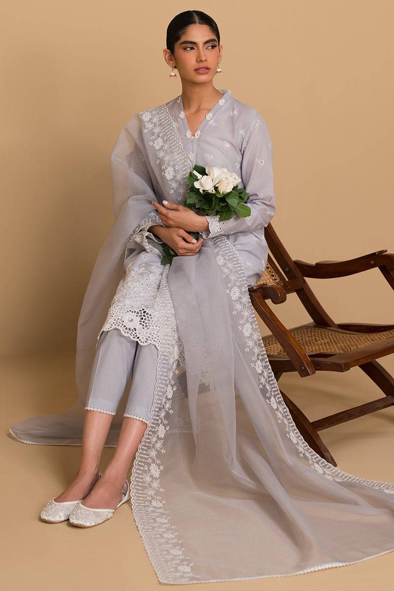 Cross Stitch | Chikankari Lawn Collection | P-05 - Pakistani Designer Dress - by Cross Stitch | Type: Luxury - 100% Original at Saira Sultan