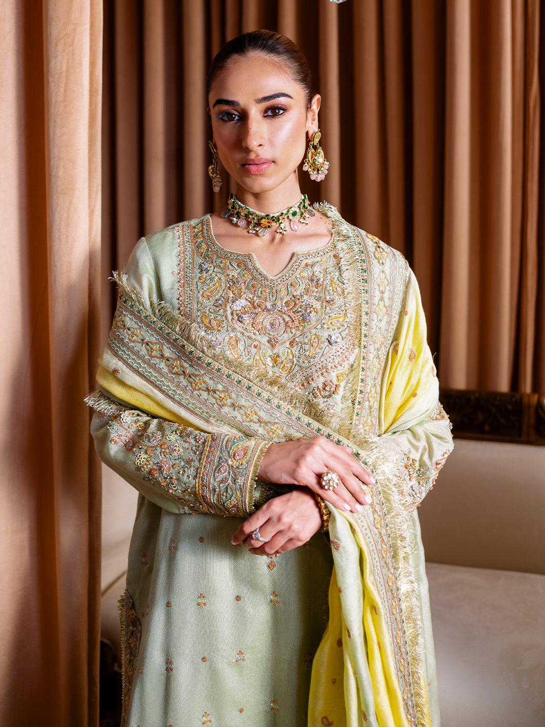Faiza Faisal | Rema Wedding Formals 24 | Sehr XL Mint Green Cotton Net