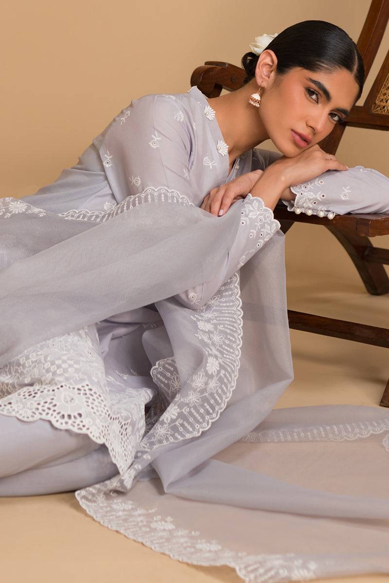 Cross Stitch | Chikankari Lawn Collection | P-05 - Pakistani Designer Dress - by Cross Stitch | Type: Luxury - 100% Original at Saira Sultan